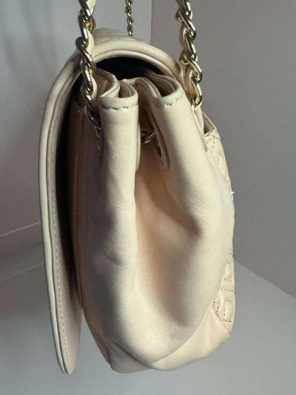 #248 Tory Burch Marion Quilted Leather Small Flap Chain Shoulder Bag